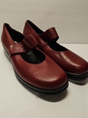 Stonefly Shoes Womens Sz 7.5/8 Mary Jane Shock Air Italy Oxblood Red EU 38 NEW